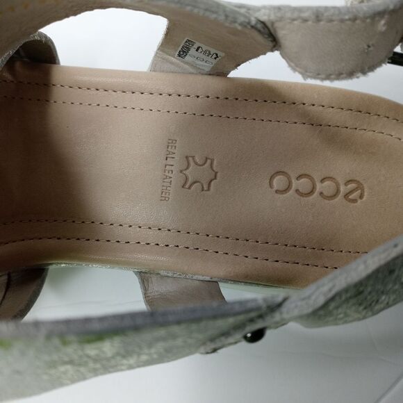 ecco Touch Braided Metallic Silver Sandals - Picture 7 of 8